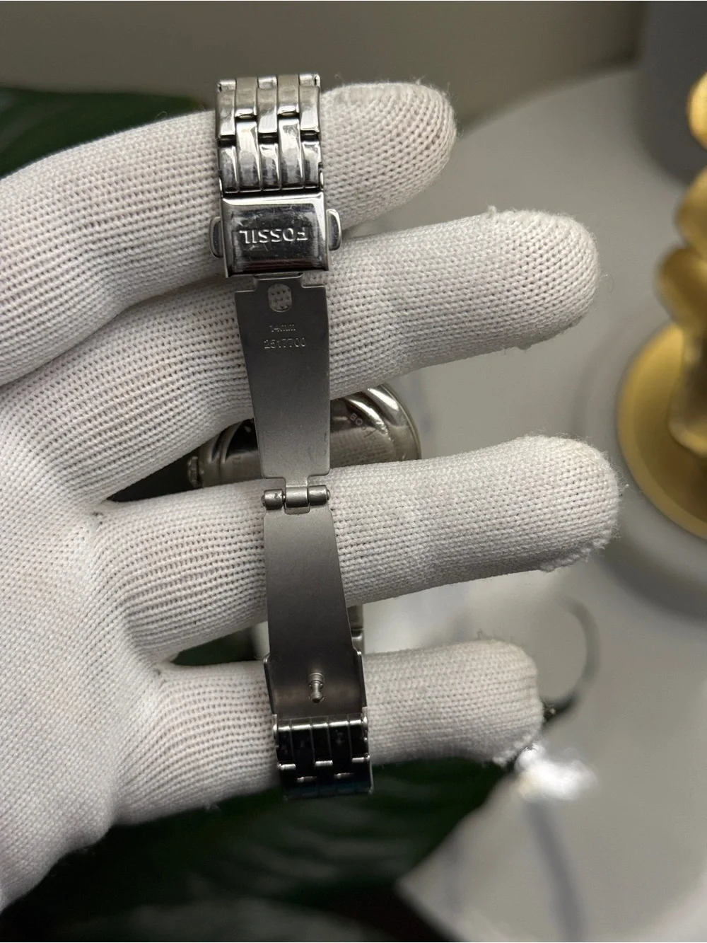 Fossil Women's Silver Stainless Steel Watch with Black Dial